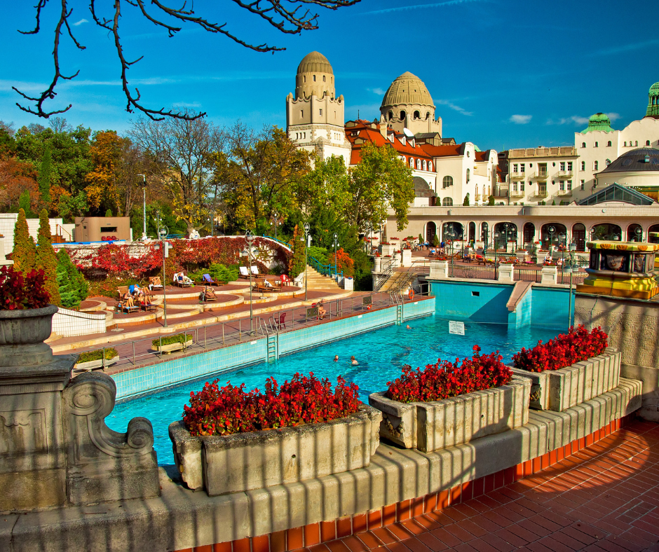 Gellert Bath in winter, budapest hungary