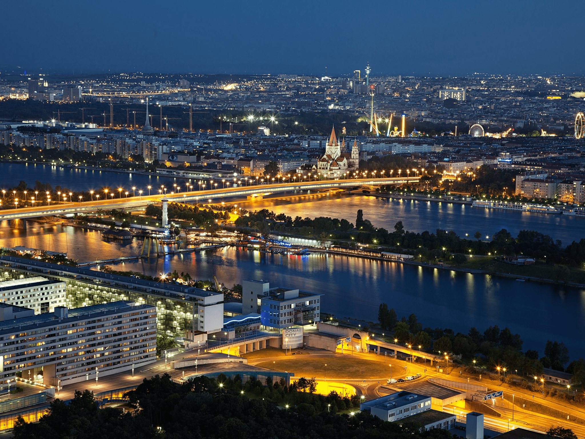 Vienna City Skyline at Dark